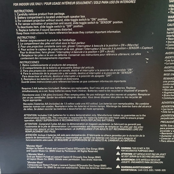 Halloween Lightshow Projection Pumpkin Musical LED Lights Singing Jack O’lantern - Picture 5 of 10